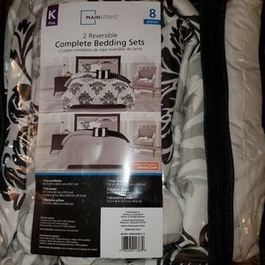 Mainstays King 8 peice Comforter and Coverlet Set